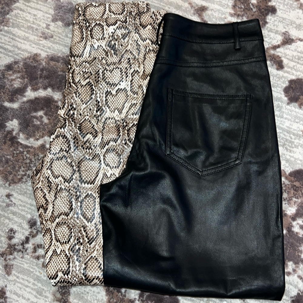 Bundle of two faux leather pants